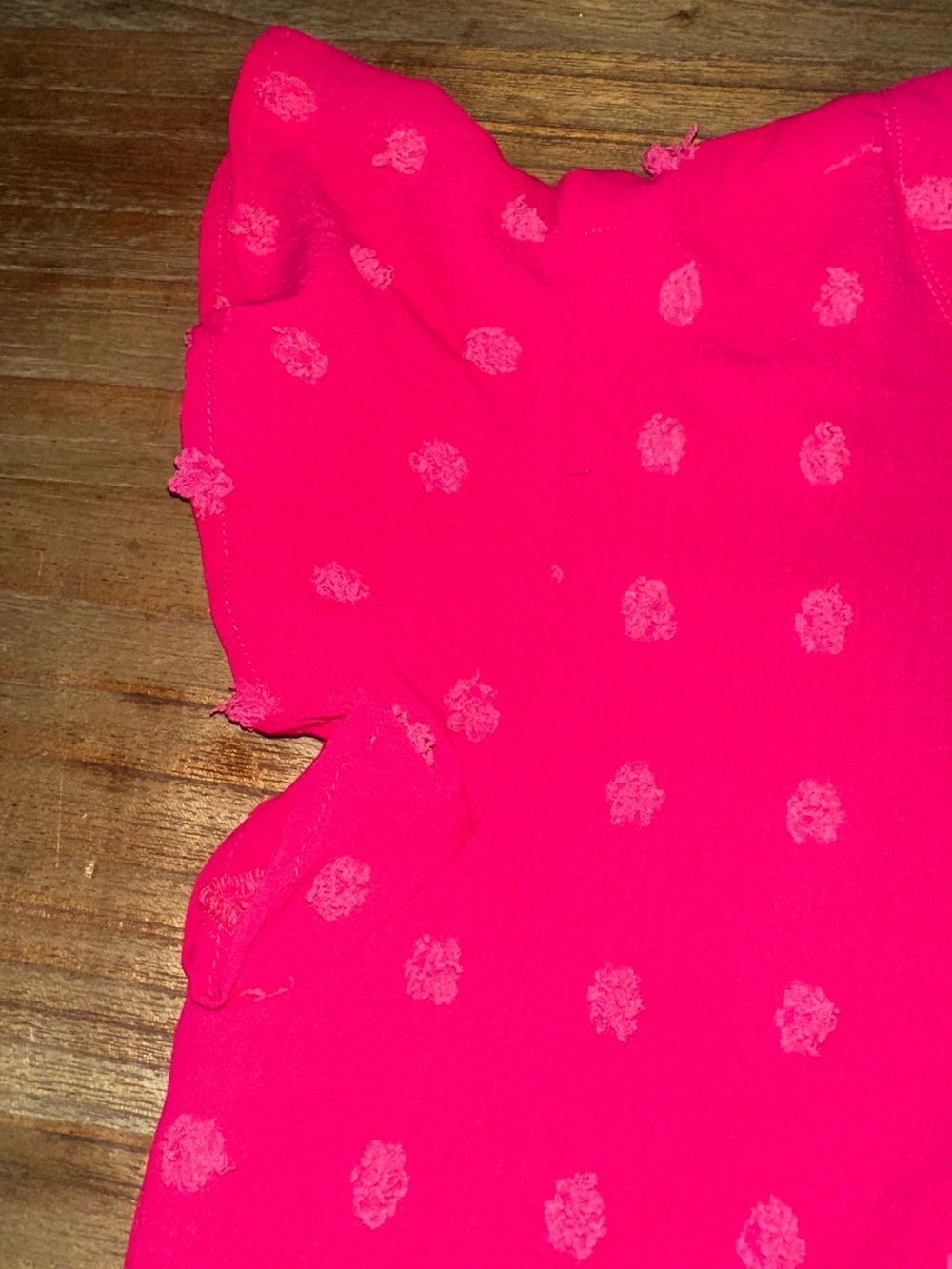 Bright Hot Pink Flutter Sleeve Blouse. Size: LARGE - Picture 6 of 6